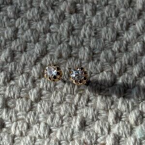 Gold and diamond earrings